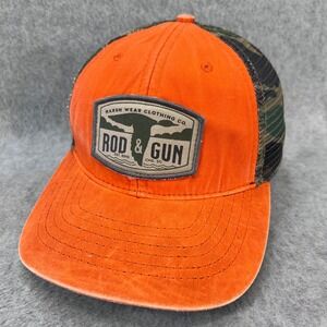 Marsh Wear Rod & Gun Trucker Hat Blaze Orange Camo Mesh Snapback Cap 869